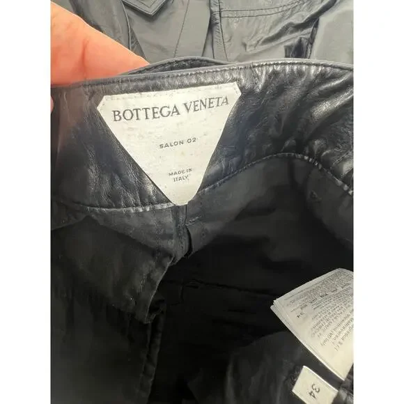 Bottega Veneta Tapered Leather Cargo Pants in Black - Picture 9 of 15